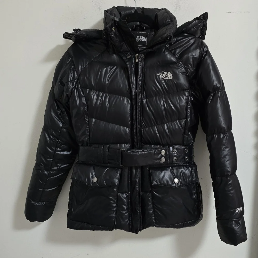 The North Face black Menlo belted puffer down jacket size S - Picture 6 of 15
